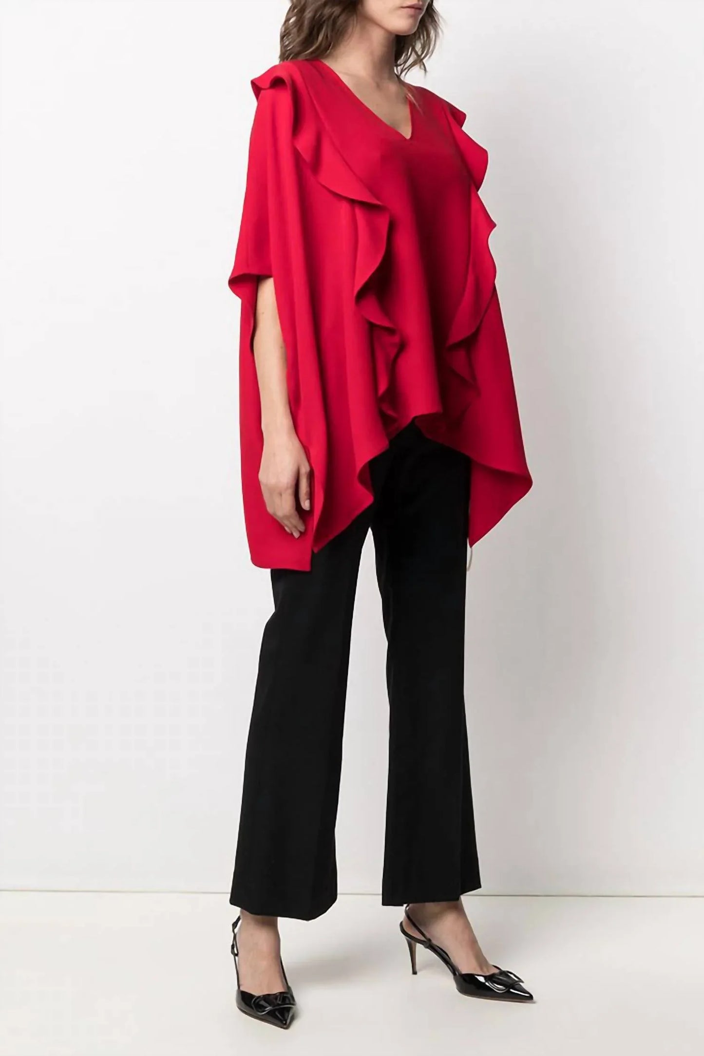 Valentino - Draped Ruffle Blouse - alternate view - Rack Hunt