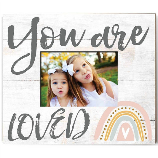 Kindred Hearts - You are Loved Rainbow Weathered Slat Photo Frame - Rack Hunt -