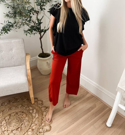 Lucy Wide Leg Stretchy Crop Pants