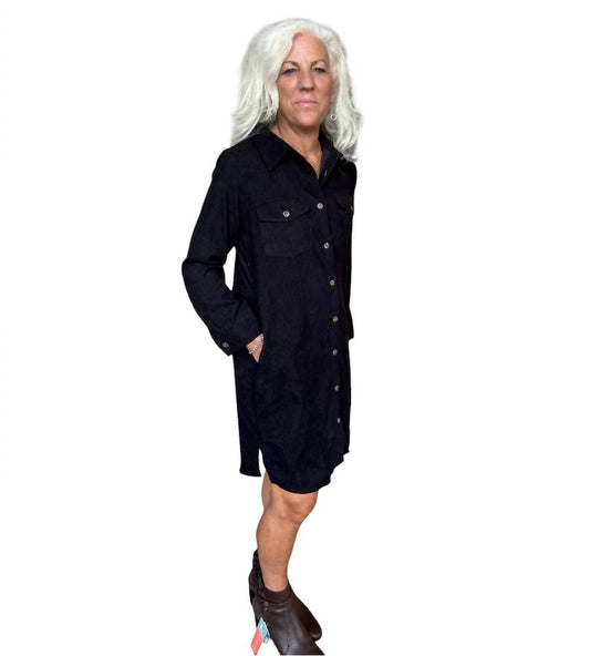 Two Pocket Button Down Shirt Dress