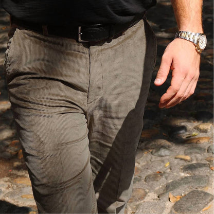 Hampton Plain Front Wale Luxury Italian Corduroy Pant