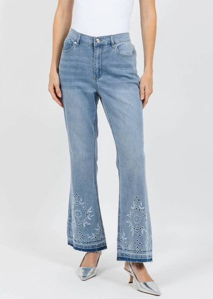 Embroidered Boot Cut Jeans