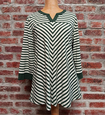 Striped Three Quarter Sleeve Top