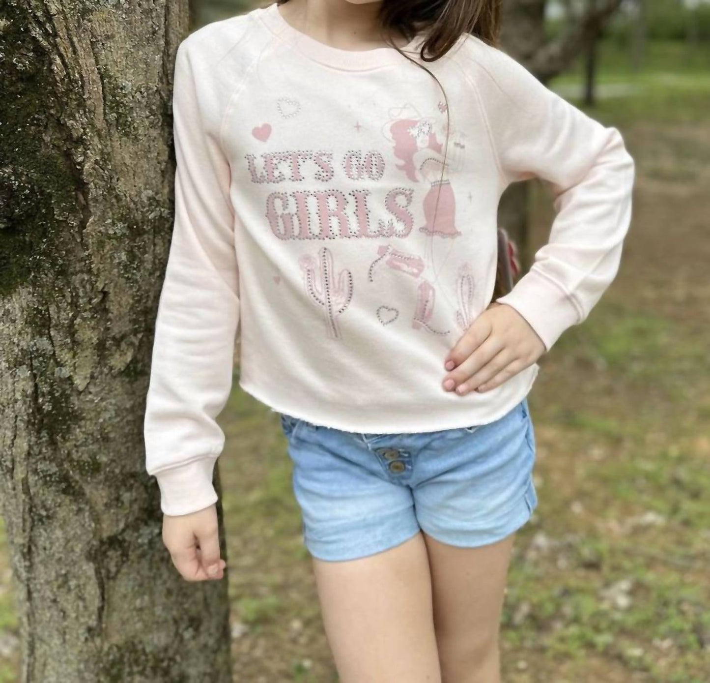 Tween Let's Go Girls Rhinestone Sweatshirt