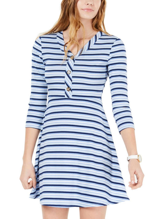 Striped Fit And Flare Mini Dress