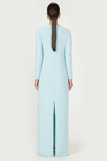 Zarie crepe column gown