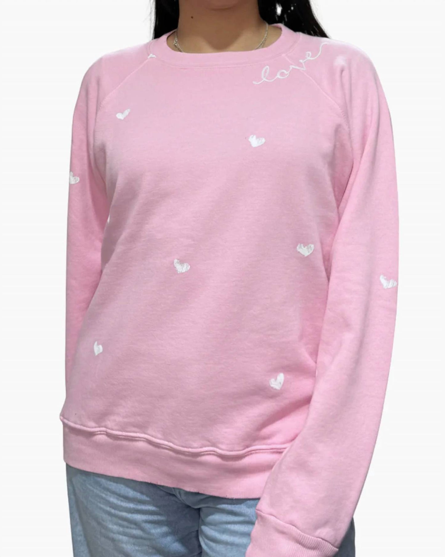 Love With Hearts Crew Sweatshirt