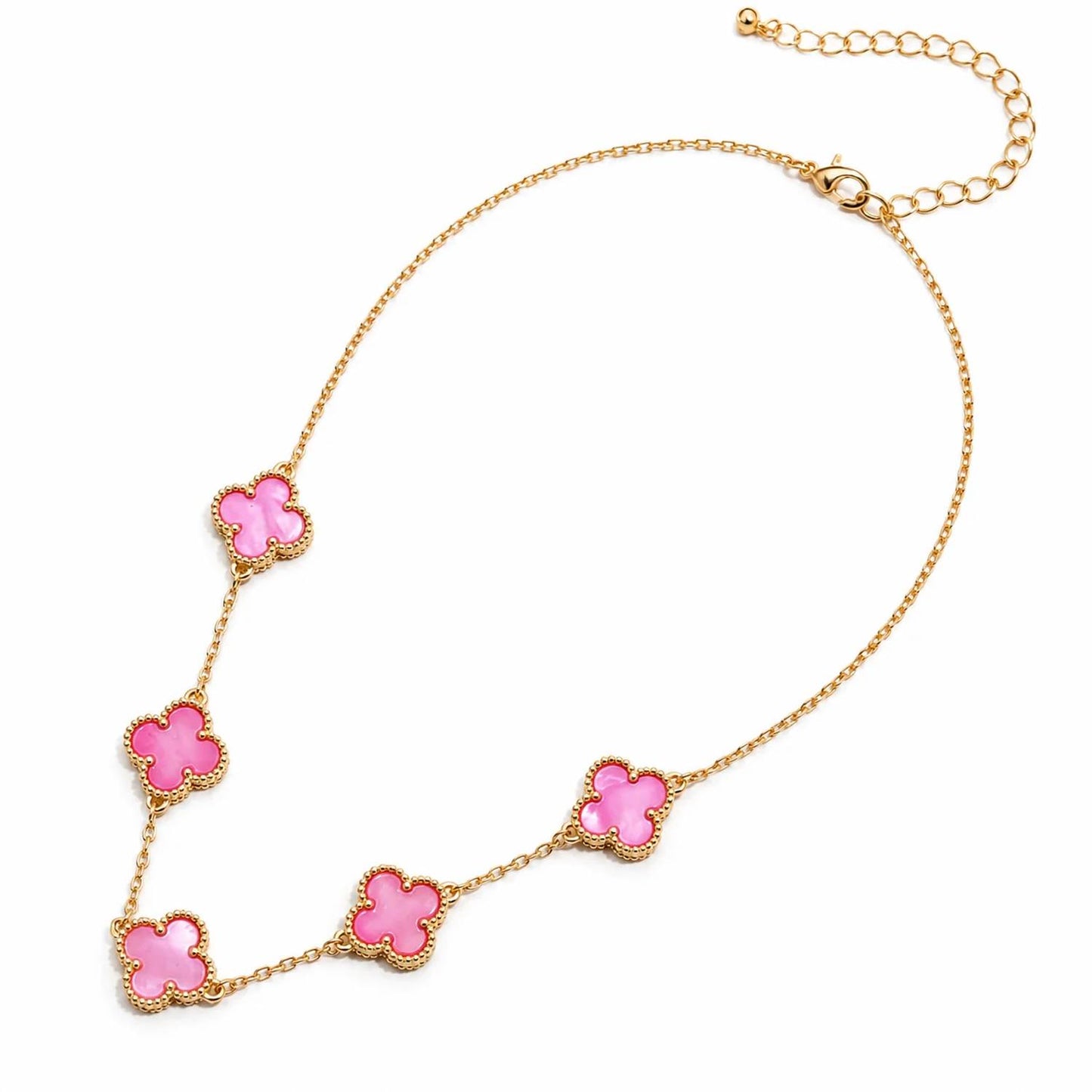 Women's Shell Clover Charm Necklace