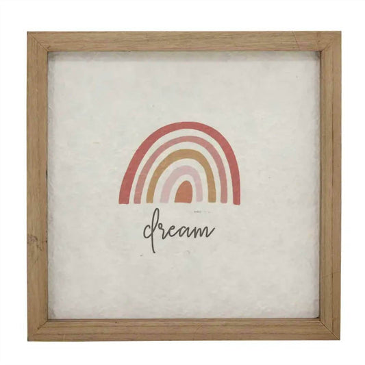 Paris Loft - Dream Rainbow Decorative Wood Framed Wall Art Plaque - Rack Hunt -
