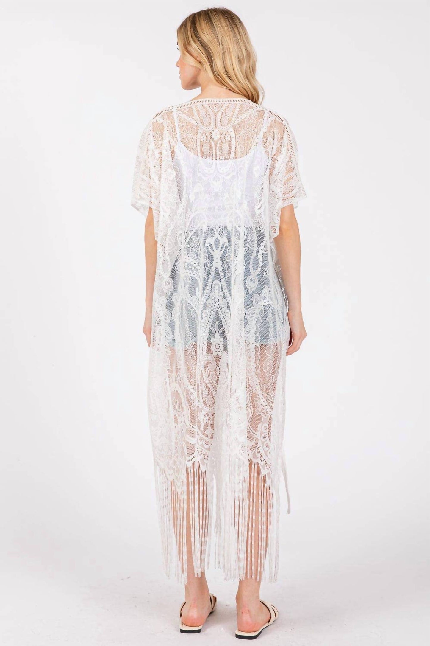 Elegant Lace Fringe Kimono