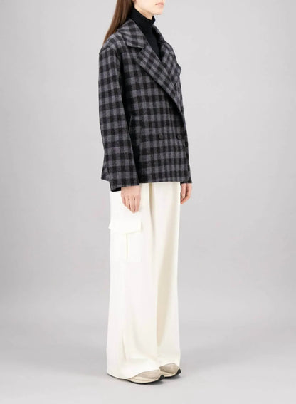 HARRIS WHARF - Cropped Outdoor Gingham Jacket - Rack Hunt