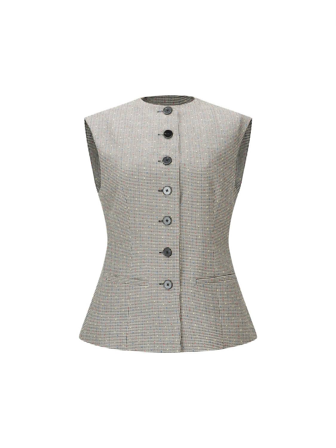 High Neck Waistcoat Top