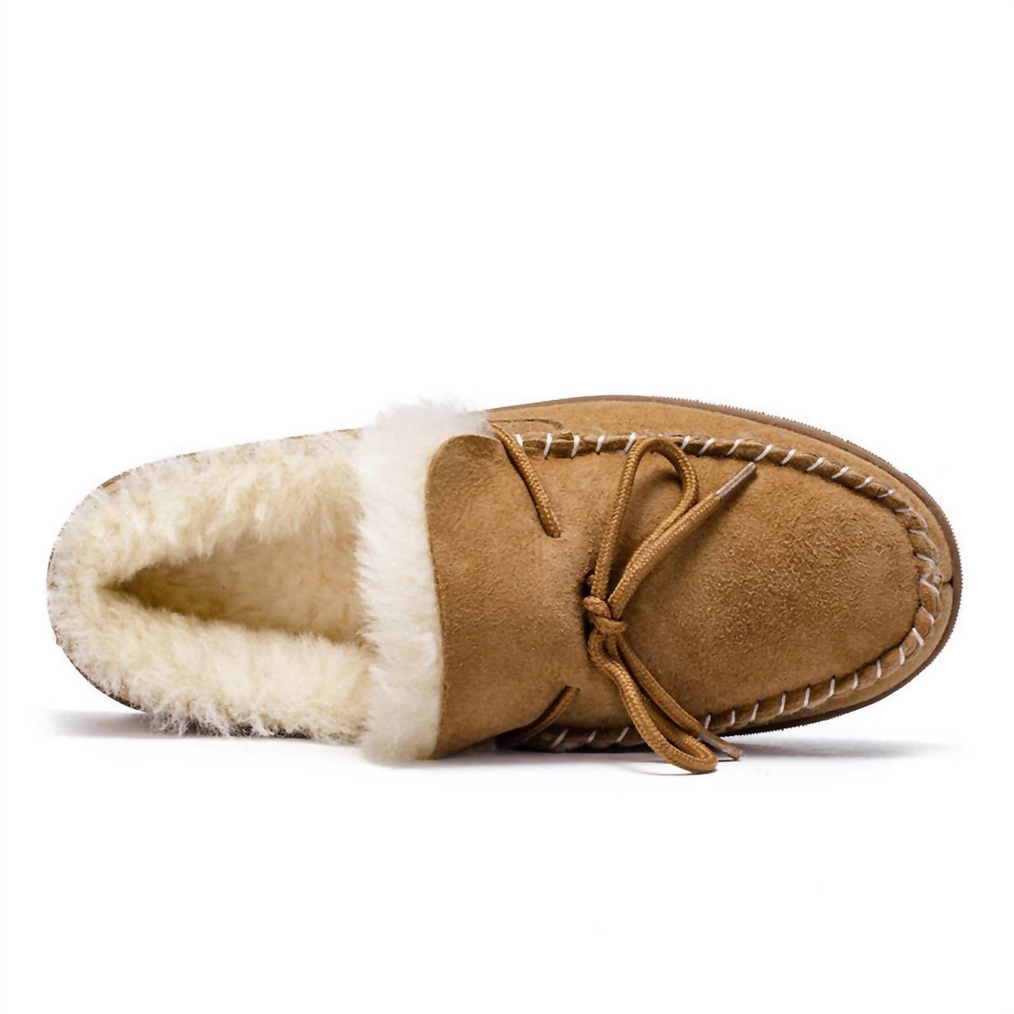 Men's Shearling And Suede Moccasin Slippers