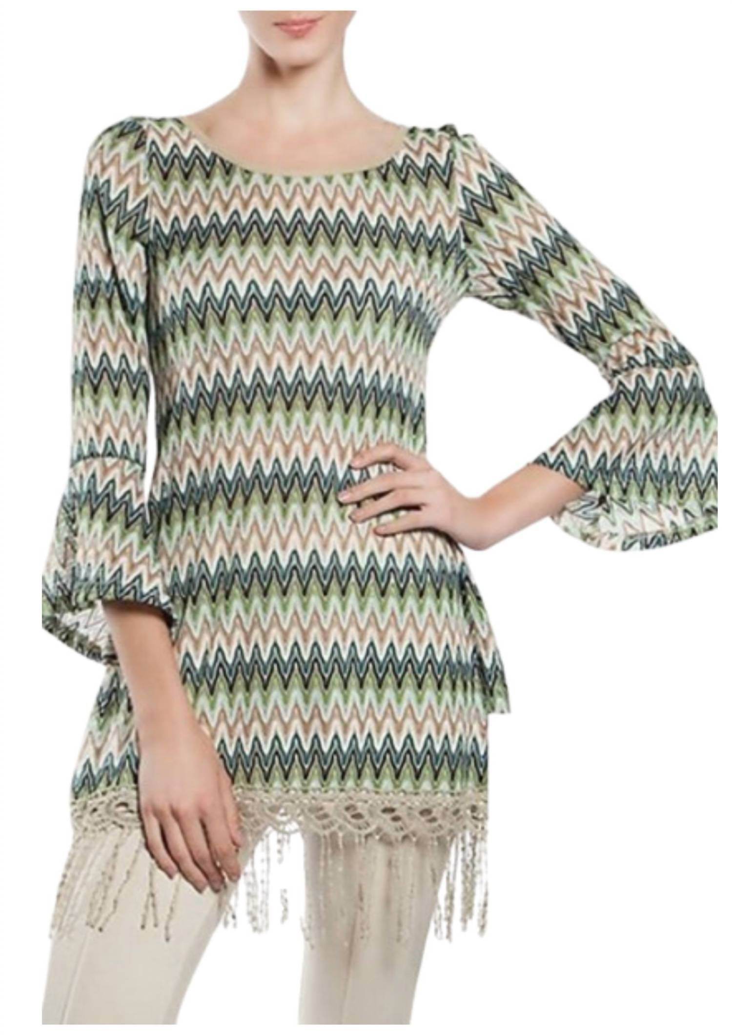 A'REVE - Back Lace Up Fringe Tunic Top - Rack Hunt -