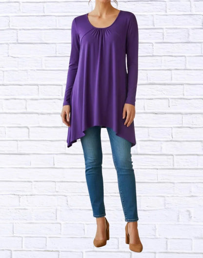 Diva USA - Sibella Pleated Front Long Sleeve Blouse - Rack Hunt
