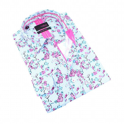Striped Rose Button Down Shirt