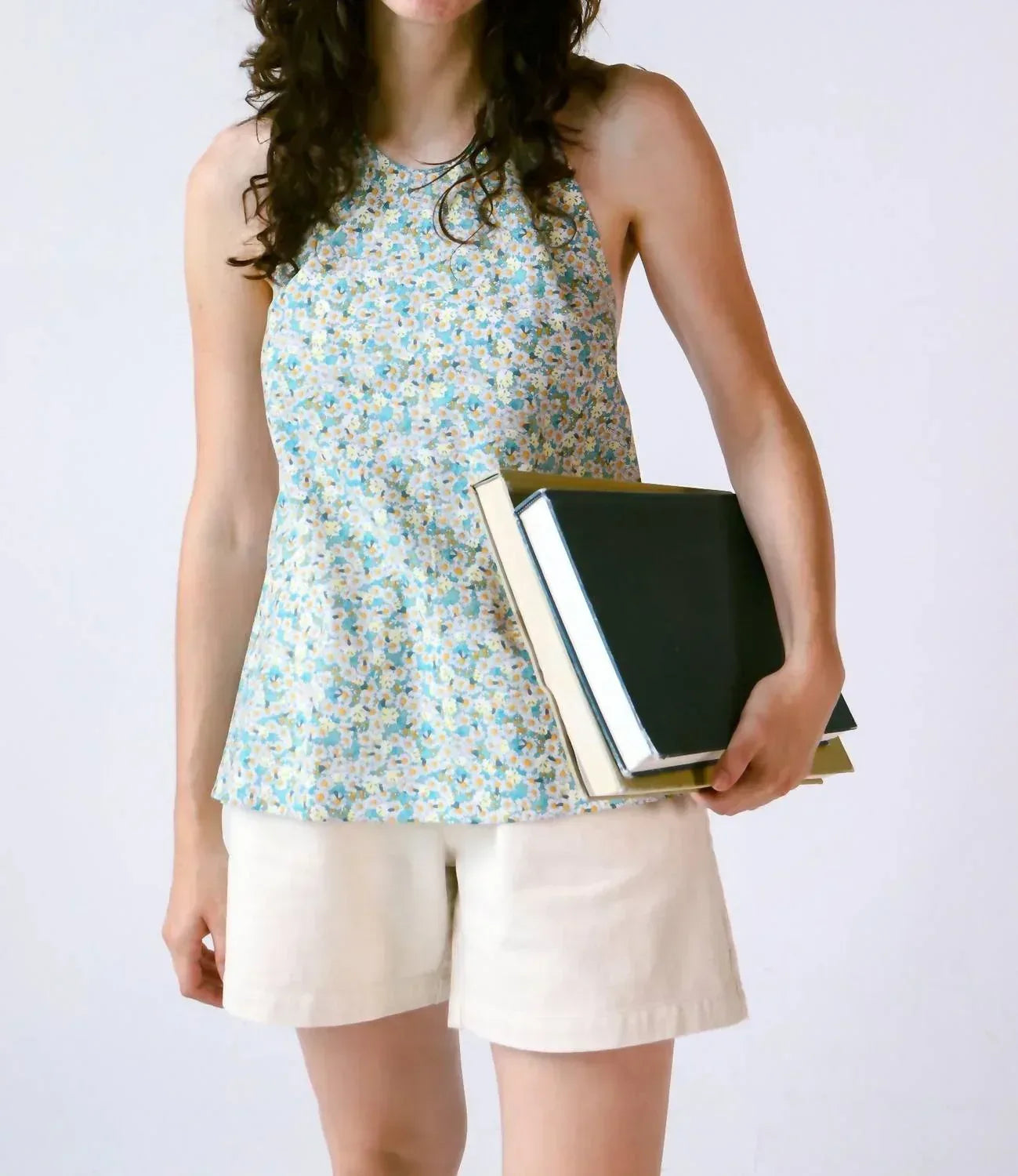 Kaarem - Daisy Floral Low Back Halter Top - Rack Hunt