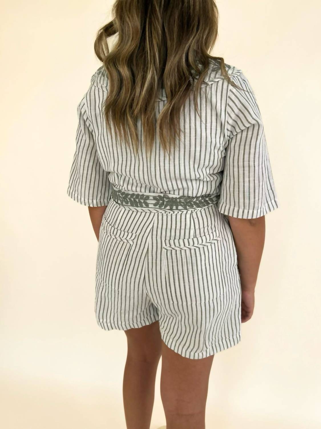 Arin Embroidered Scallop Romper