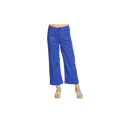 Cropped Wide Leg Pant With Patch Pockets