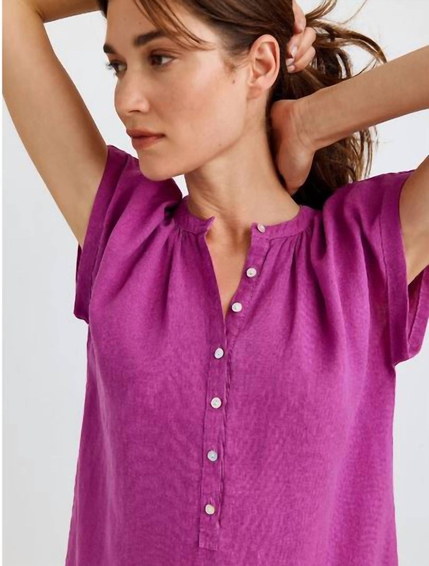 Cap Sleeve Henley Dress