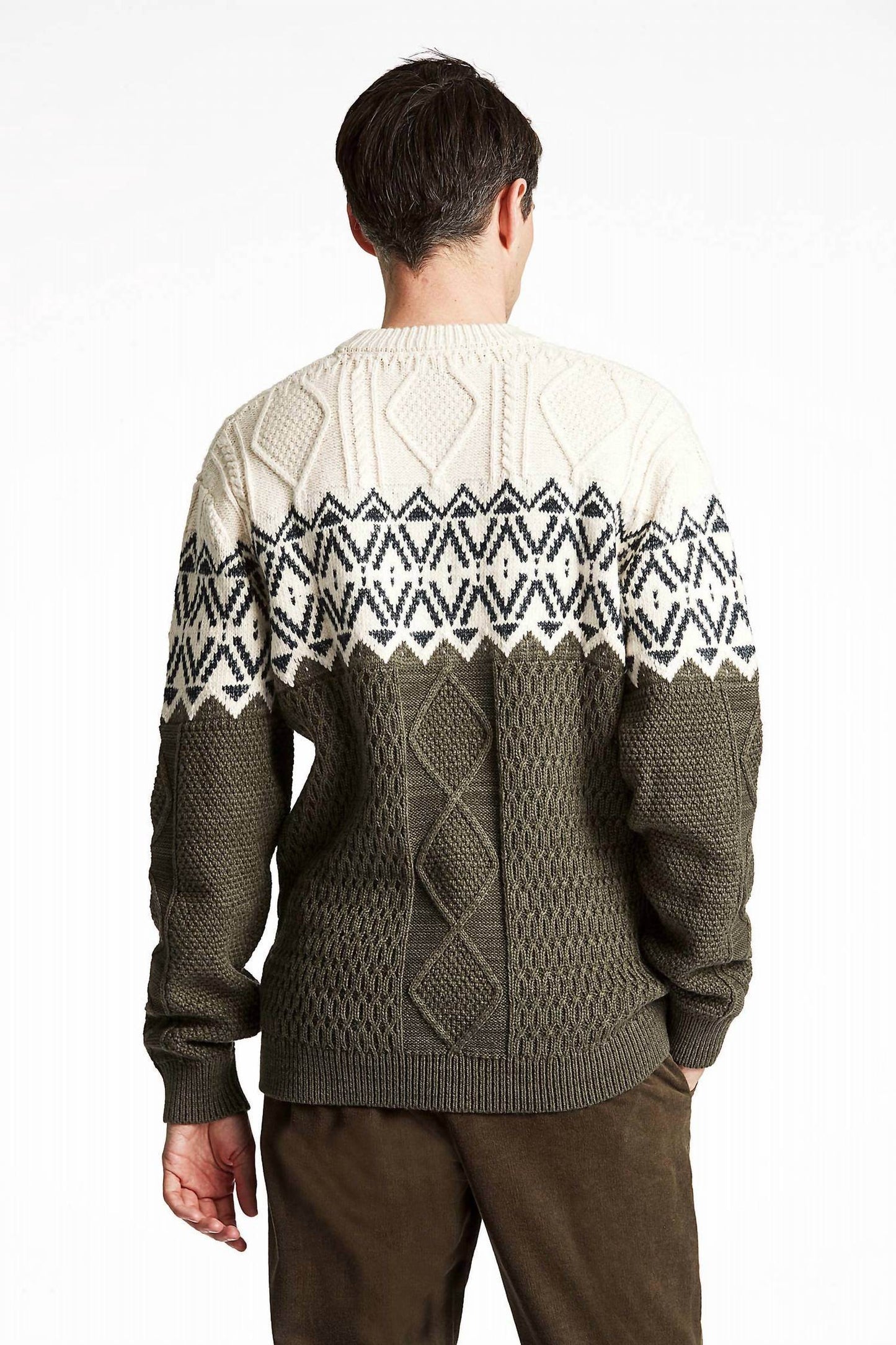 Lindbergh - Two Color Yolk Cable Knit Sweater - Rack Hunt -