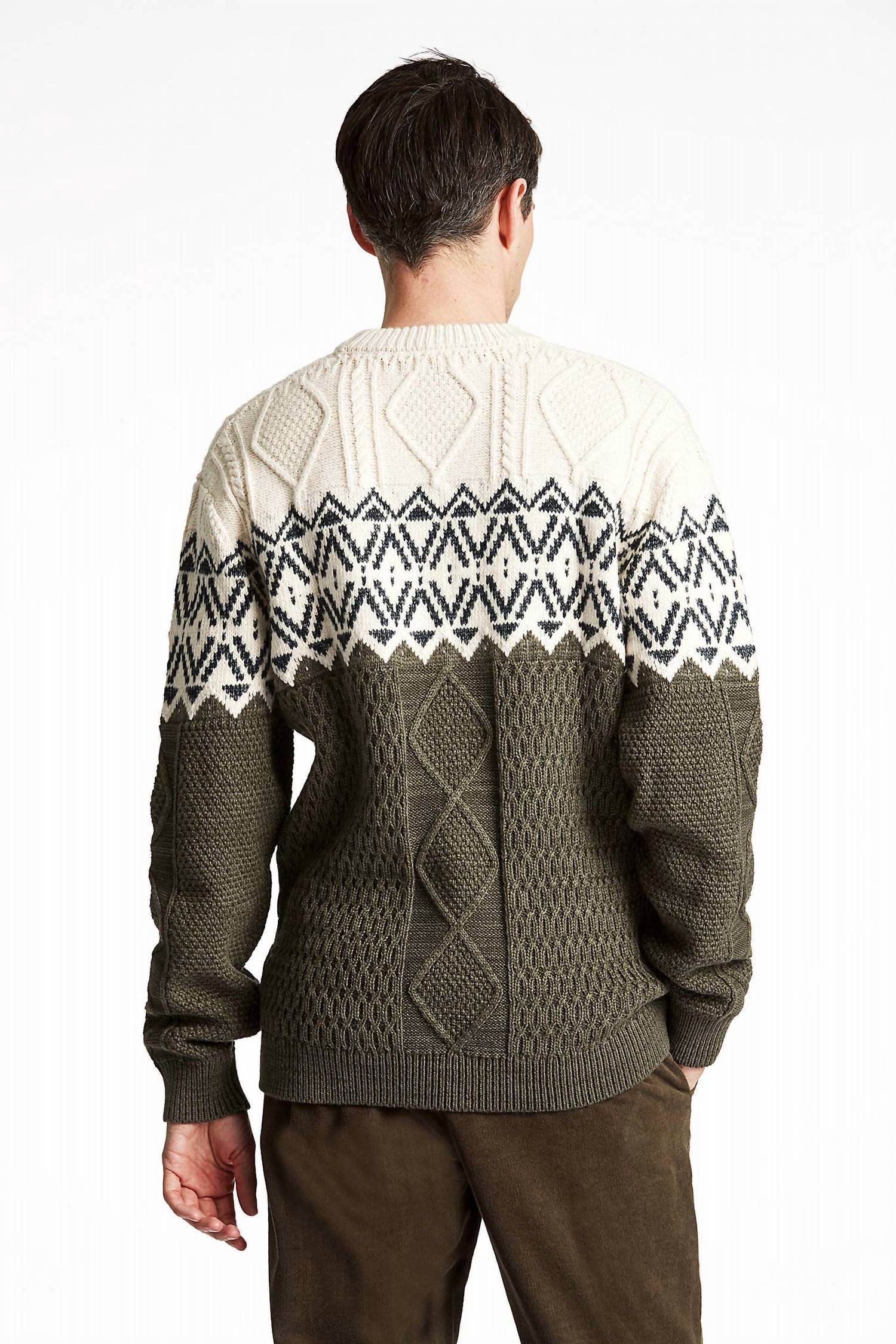 Lindbergh - Two Color Yolk Cable Knit Sweater - Rack Hunt -