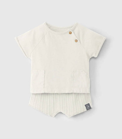 Baby Boys T-shirt & Ribbed Shorts Set