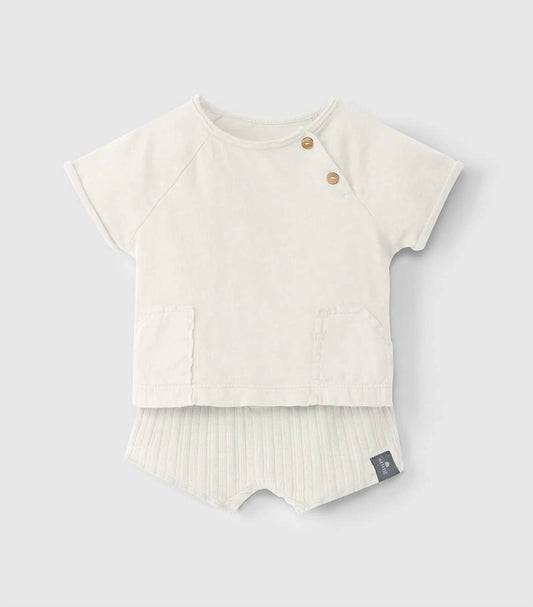 Baby Boys T-shirt & Ribbed Shorts Set