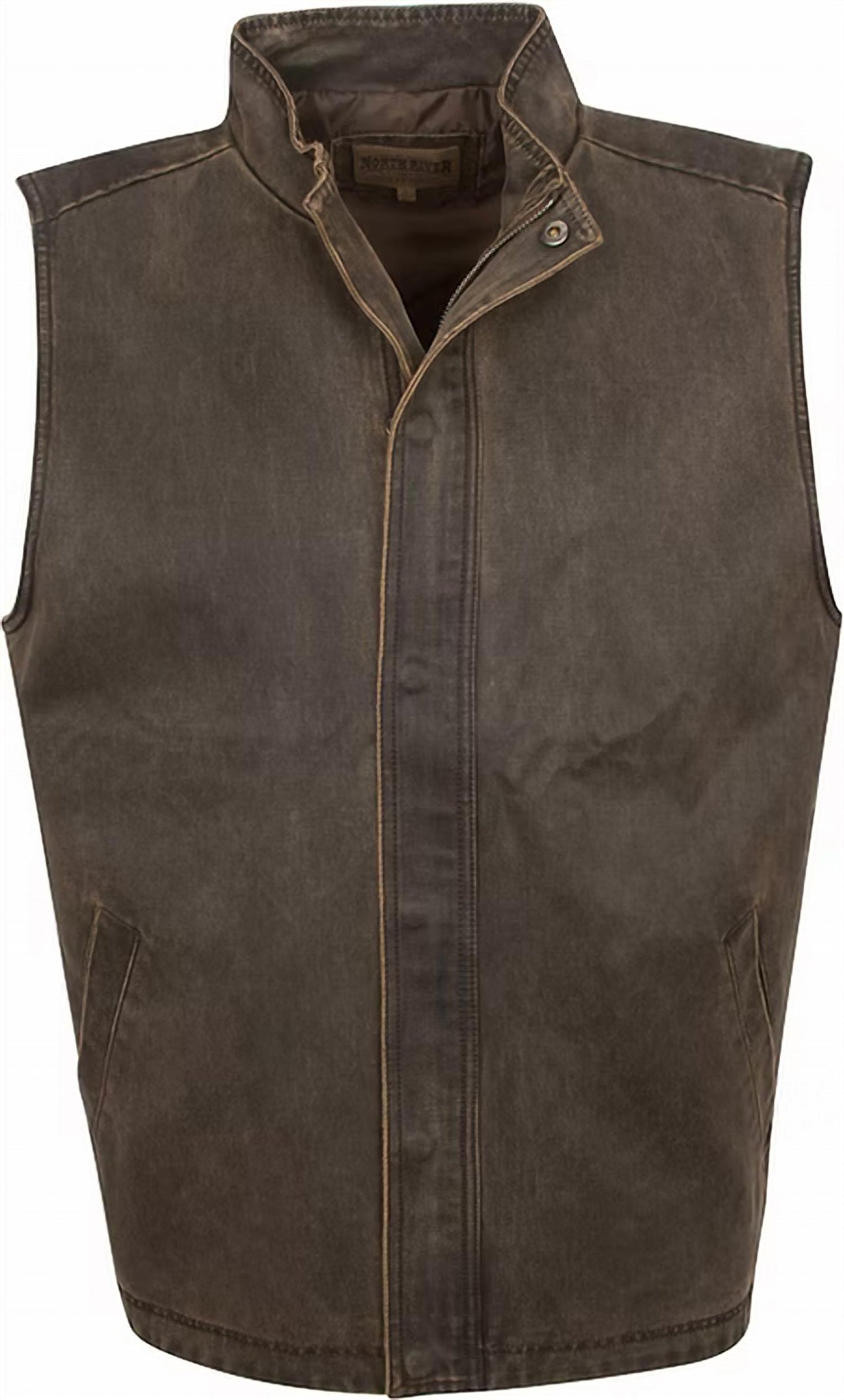 Cotton Suede Full Zip Vest