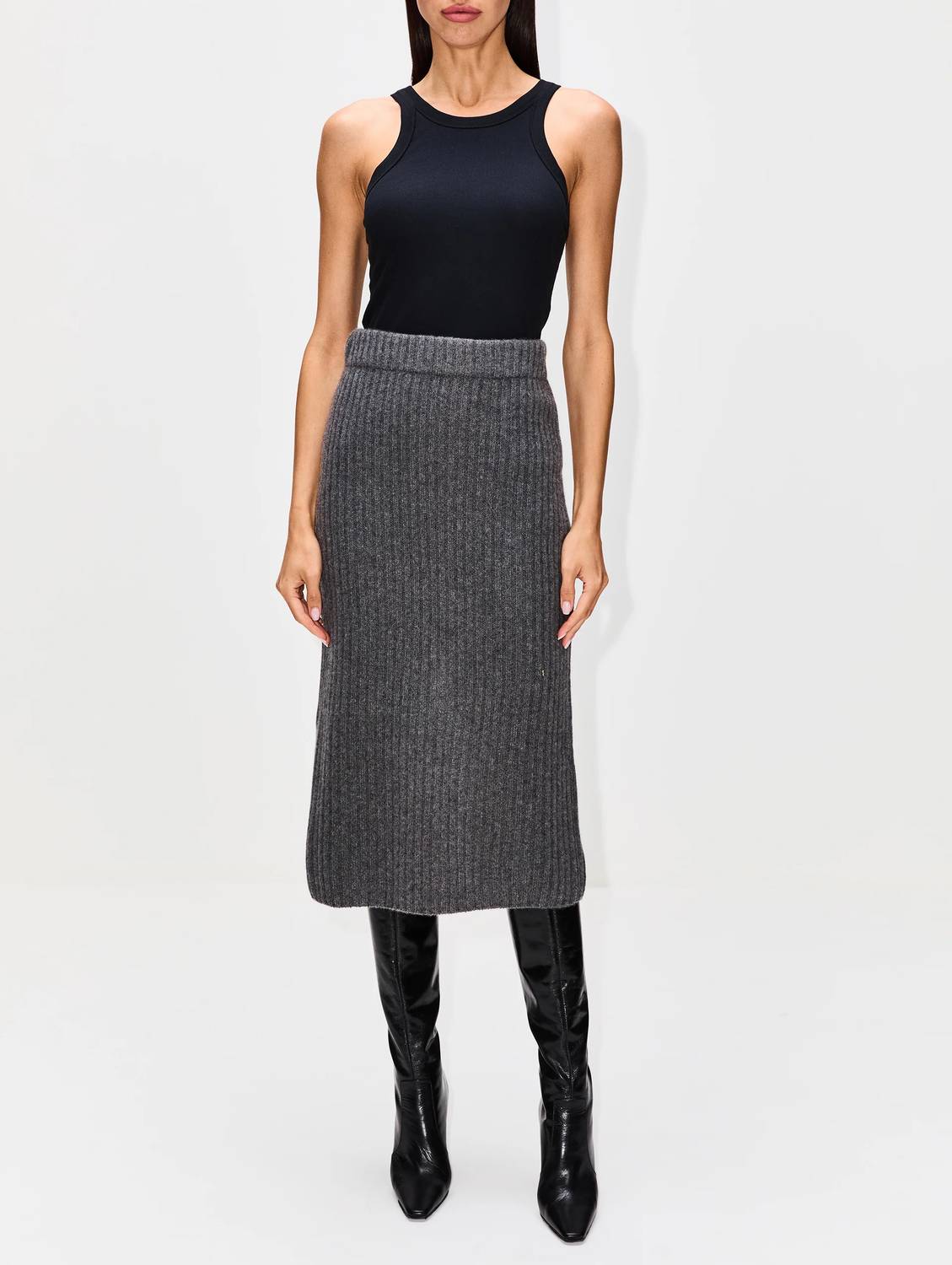 Ribbed Pencil Skirt