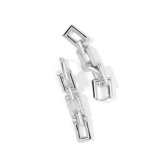 Rho - Women's Pave Linked Chain Drop Earring - Rack Hunt -