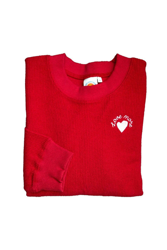 Boat House Apparel - Women's Love More Embroidered Ribbed Sweatshirt - Rack Hunt -