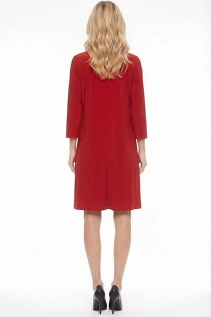 Colorblock 3/4 Sleeve Jacket Dress