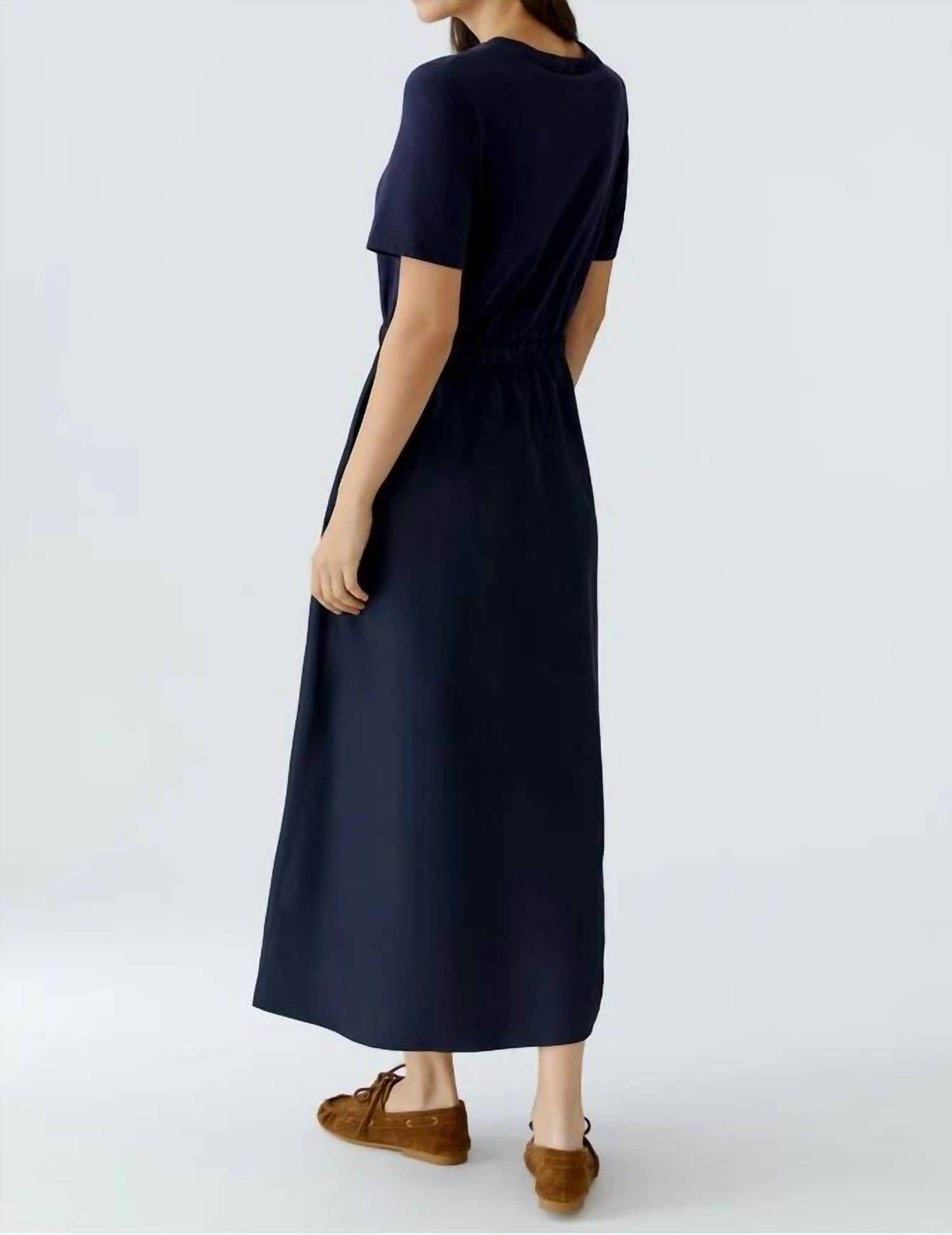 Tie Waist Short Sleeve Midi Dress