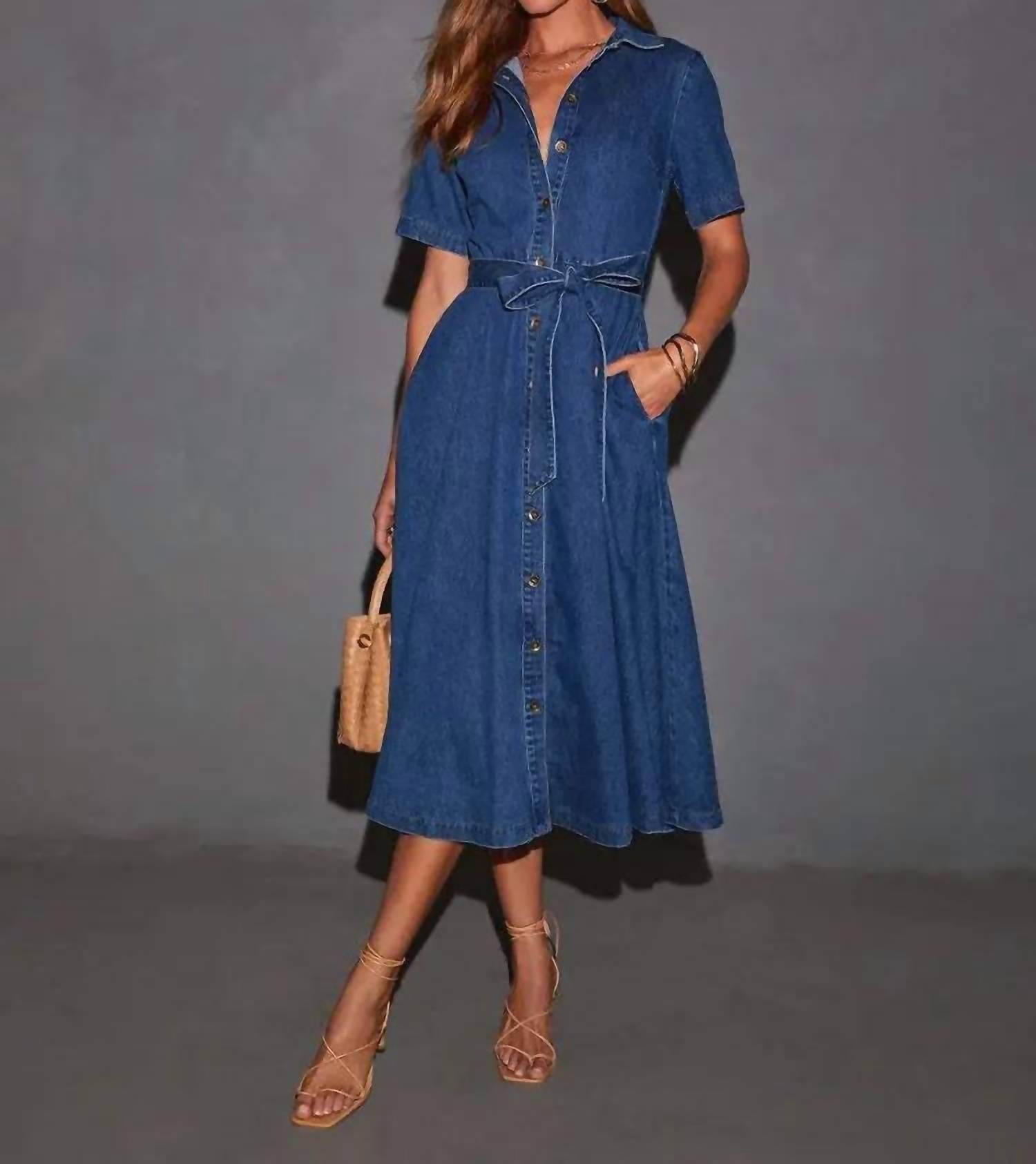 World Apparel - Vintage V-Neck Denim Dress - Rack Hunt