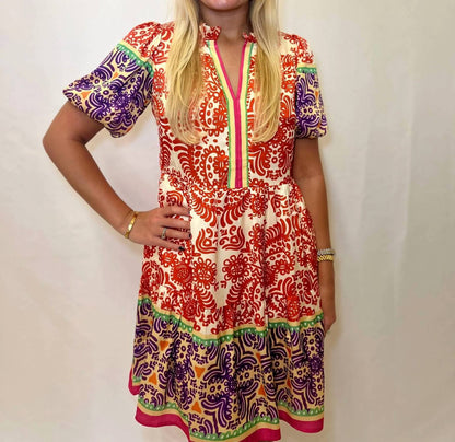 Winslet Border Print Dress