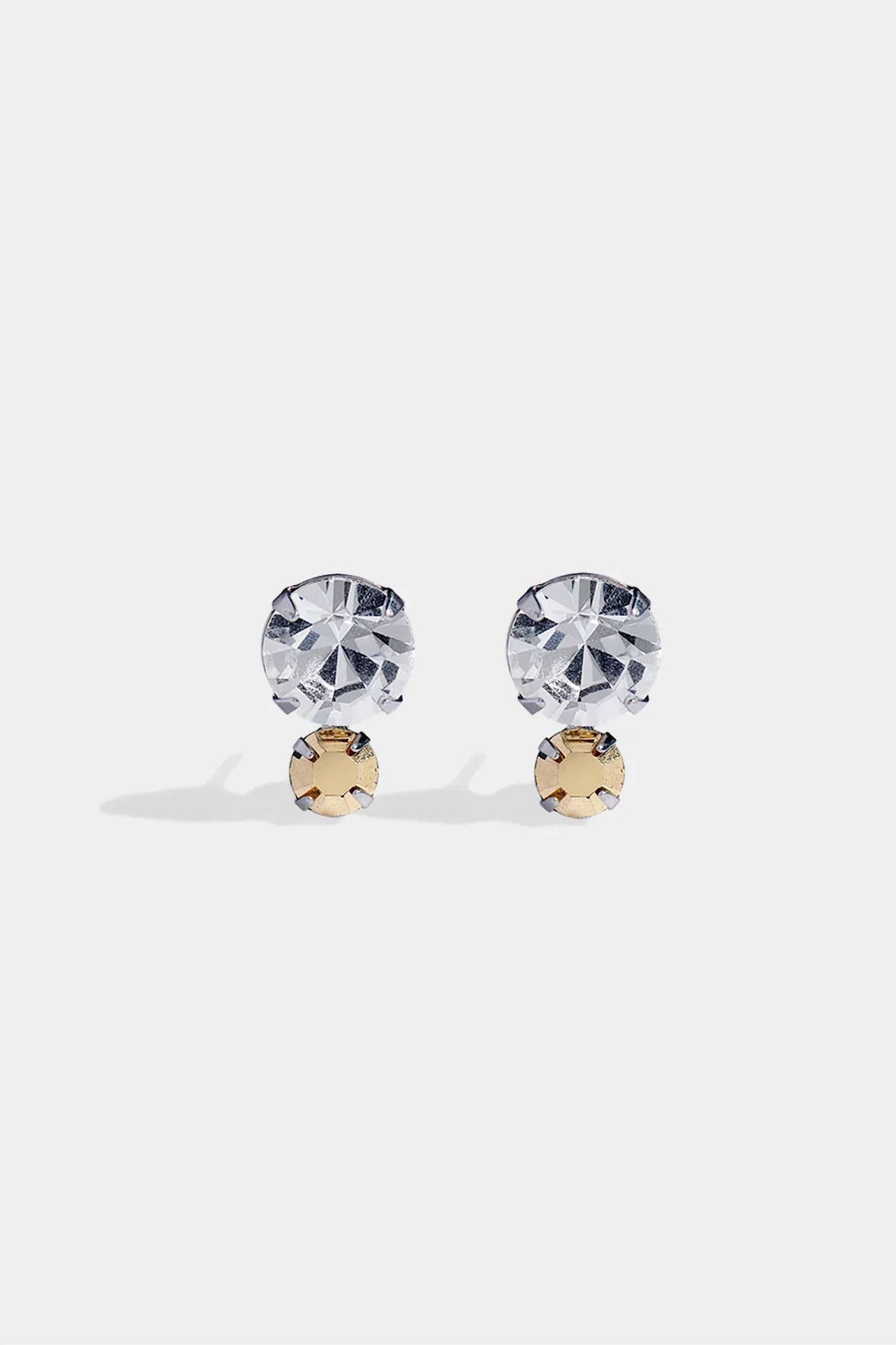 Women's Ticino Tri Toned Crystal Stud Earring