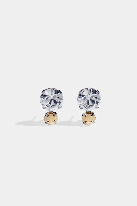 Women's Ticino Tri Toned Crystal Stud Earring