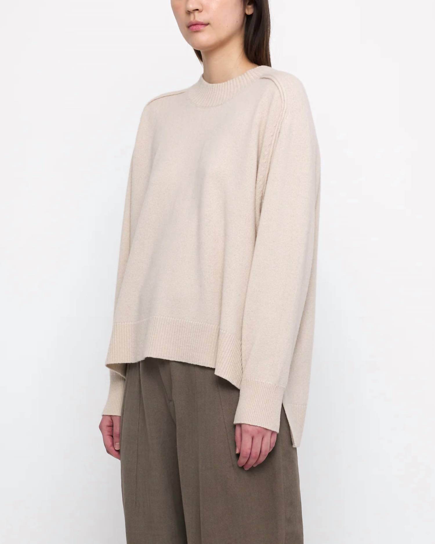 7115 by SZEKI - Relaxed Rolled Seam Sweater - Rack Hunt