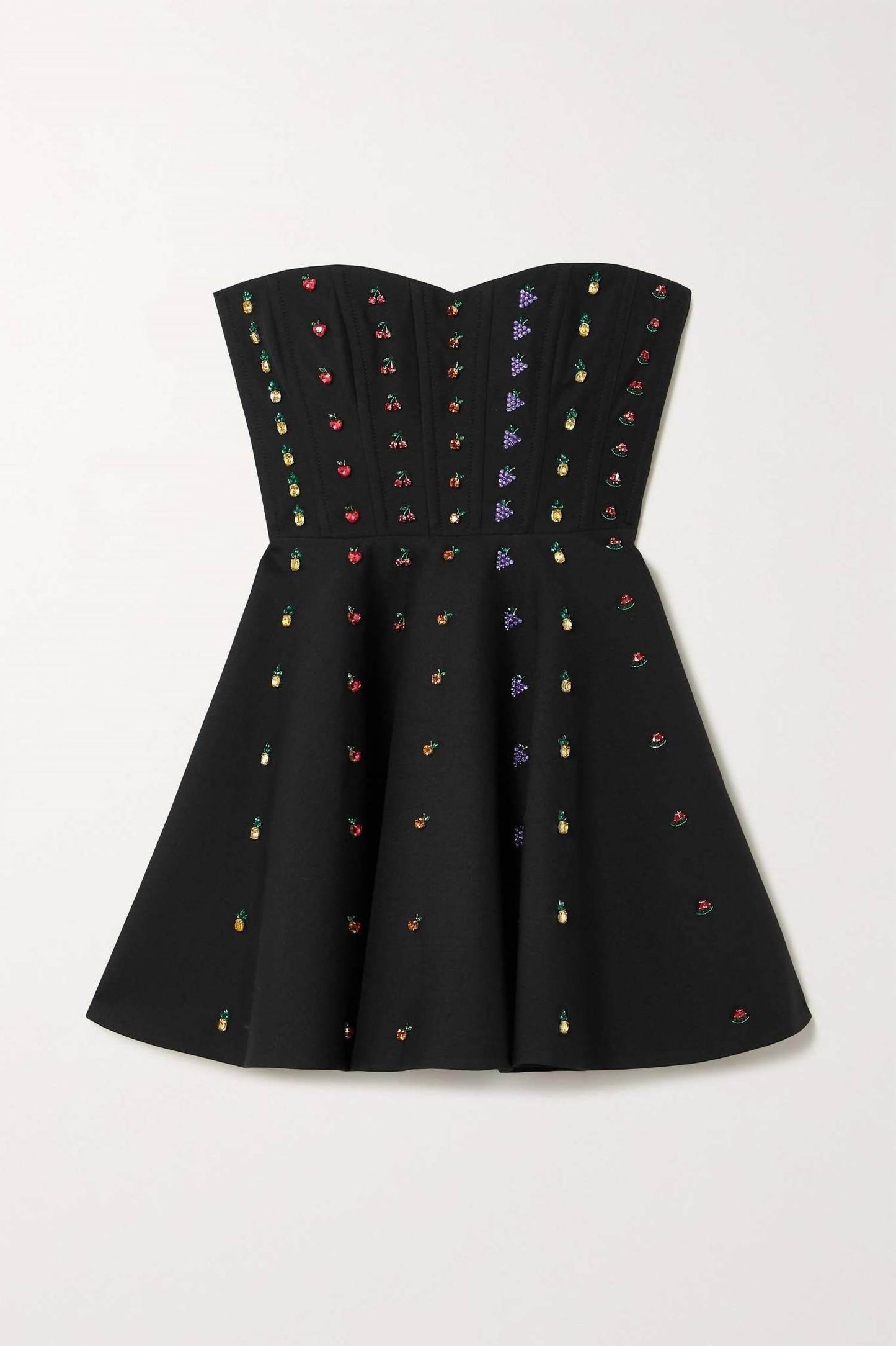Valentino - Strapless Crystal-embellished Wool And Silk-blend Mini Dress - Rack Hunt