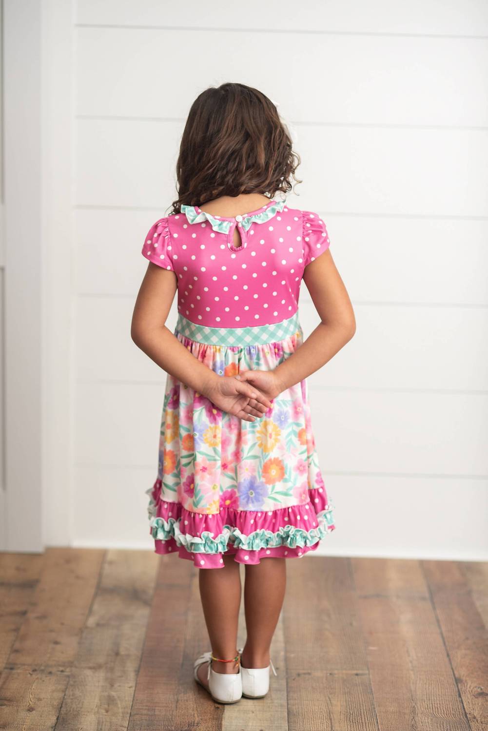 Kid's Gingham Spring Summer Ruffle Dress