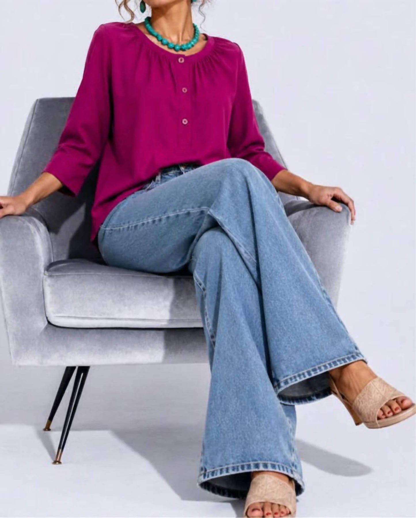 Button Up Knit Top