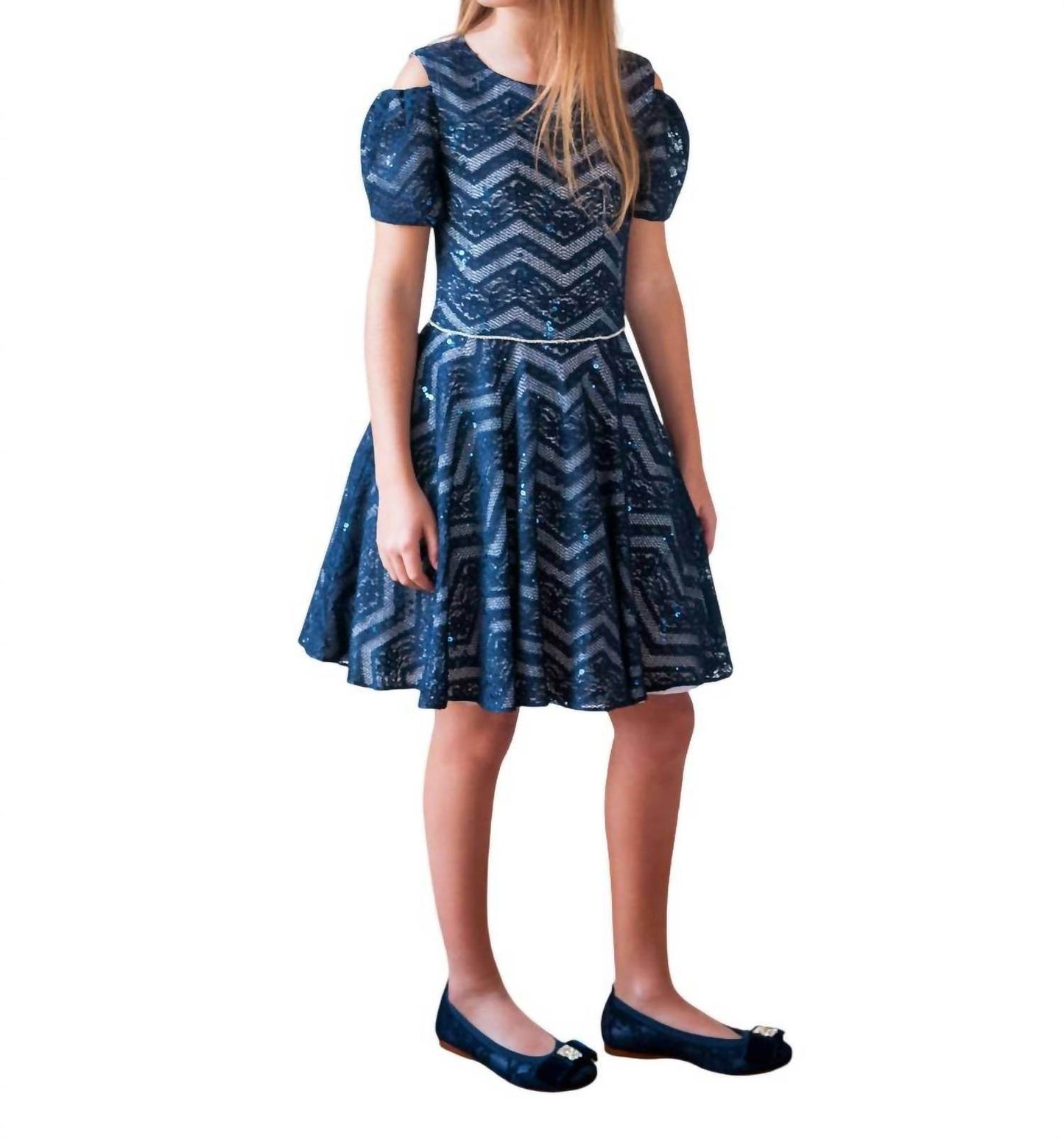 David Charles - Girls Cold-shoulder Lace Dress - Rack Hunt