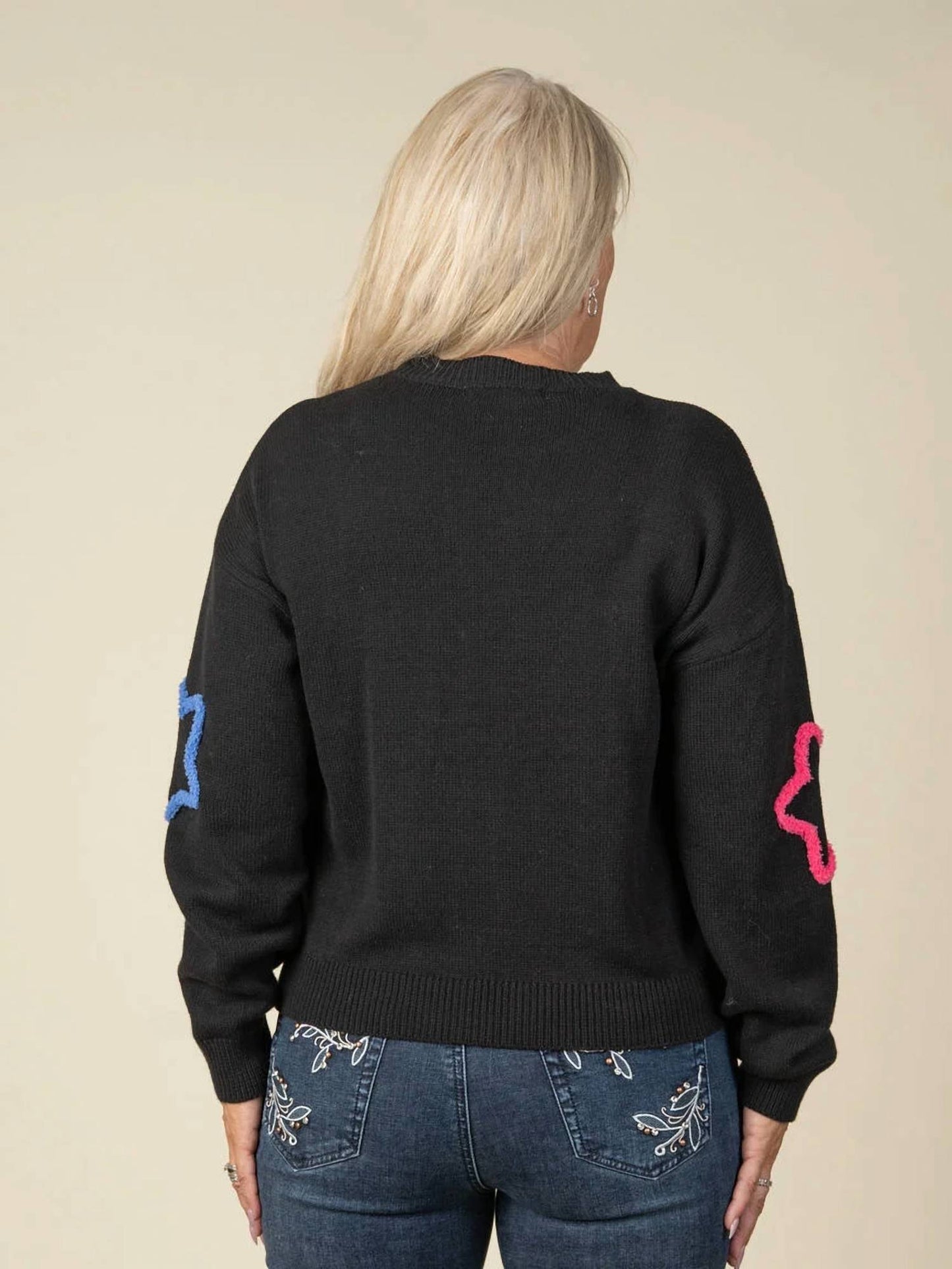 Long Sleeve Sweater With Neon Stars