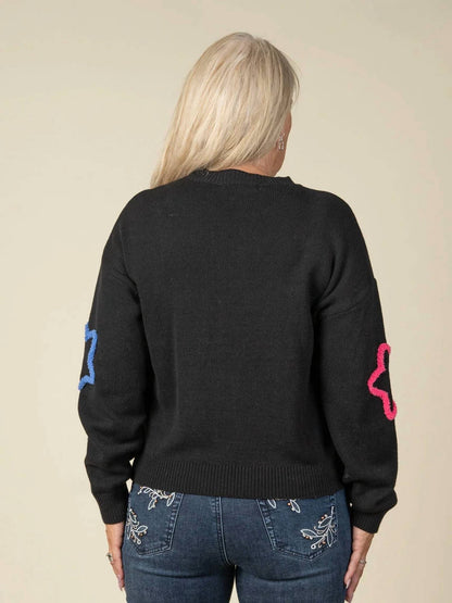 Long Sleeve Sweater With Neon Stars