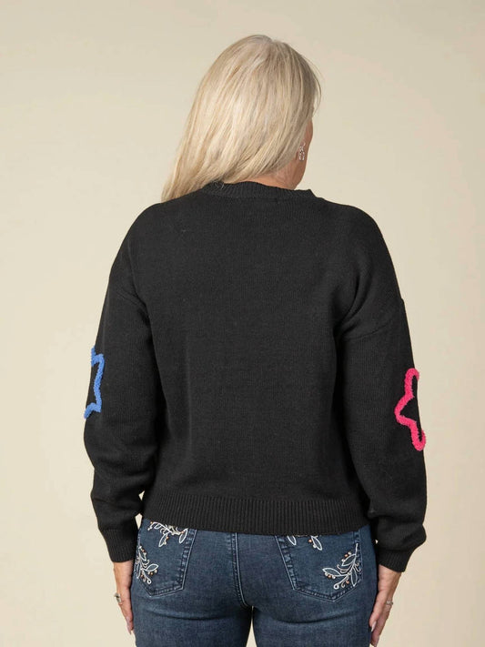 Long Sleeve Sweater With Neon Stars