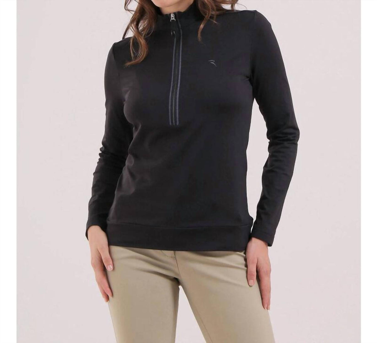 Trapezista Long Sleeve Zip Mock Top