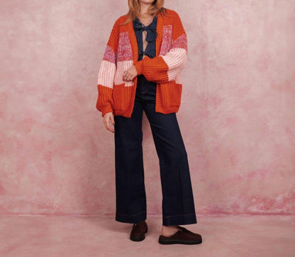 Janie Oversized Chunky Stripe Cardigan