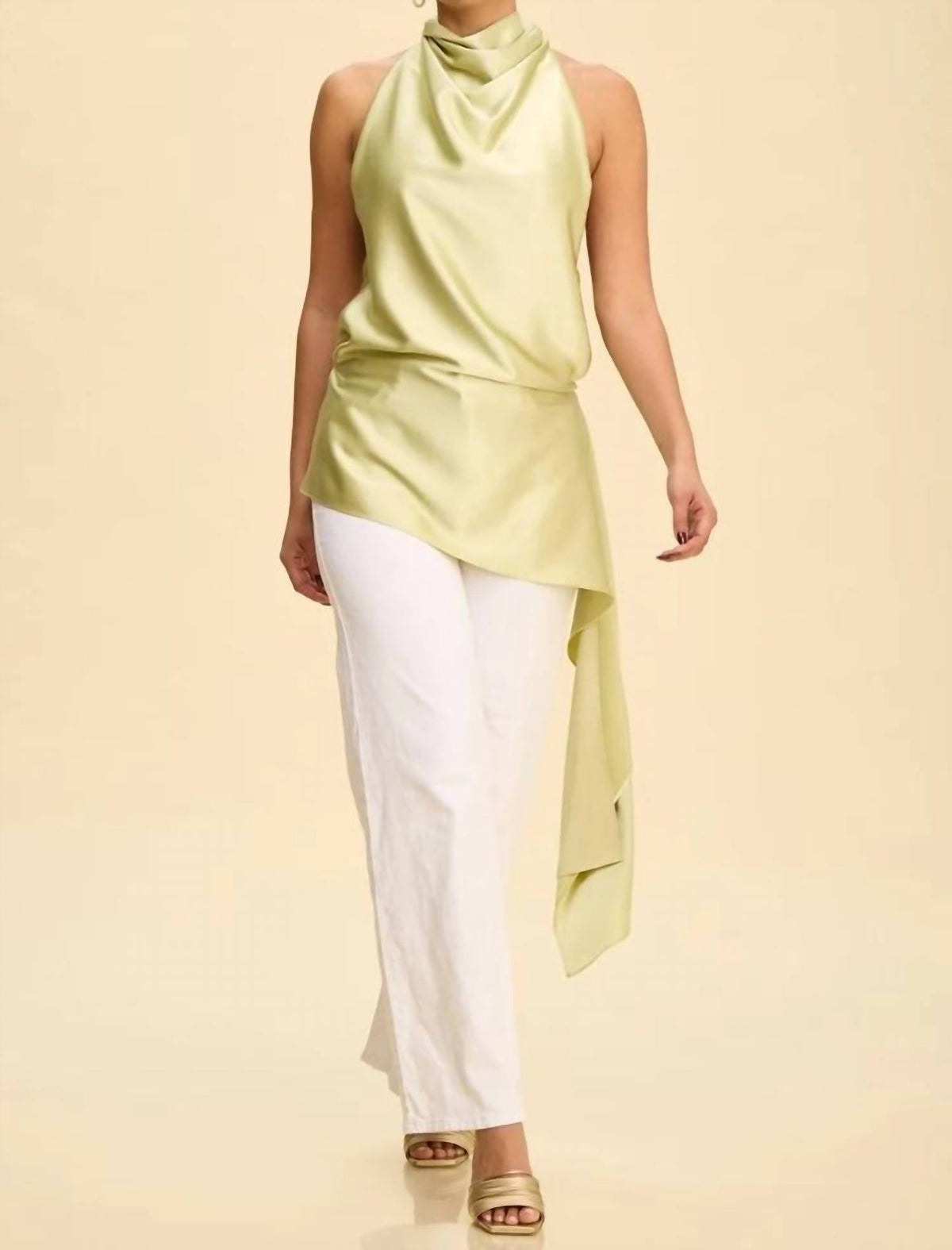Halter Uneven Hemline Tunic Top