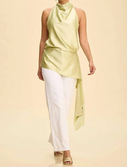 Halter Uneven Hemline Tunic Top